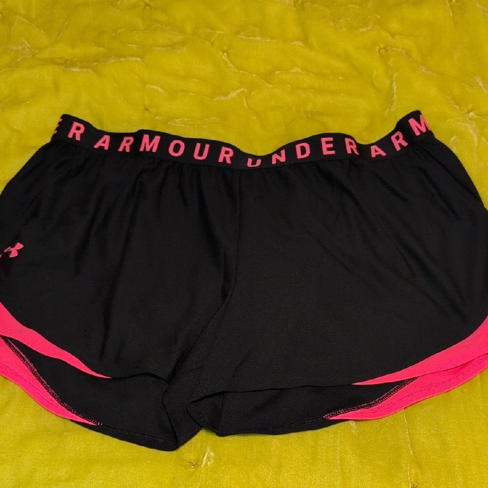 Under Armour Women's Black Shorts with Pink Trim